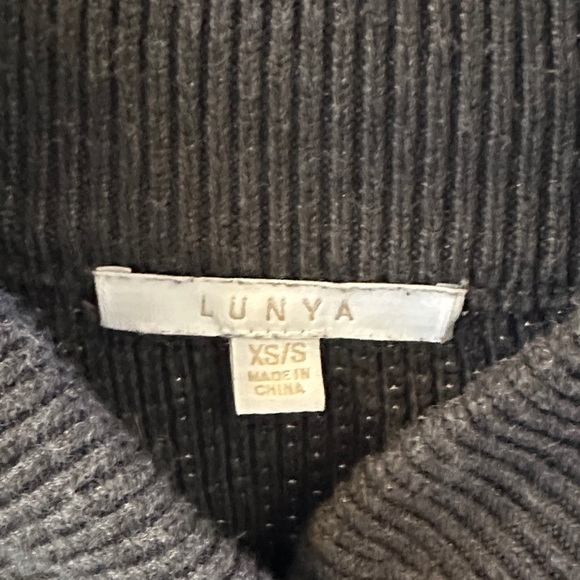 Lunya Shawl Neck Henley Sweater (charcoal) - Picture 3 of 7